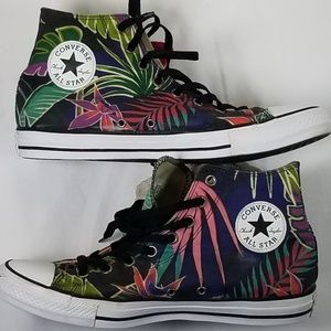 Converse Hawaiian floral Hightops Sneakers Size10